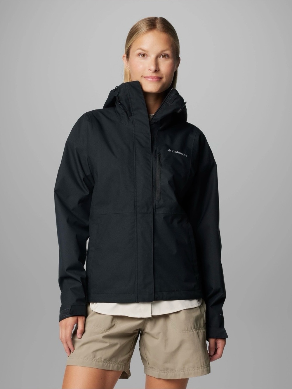 Columbia Women's Hikebound II Black Rain Jacket Breathable Hiking Outdoors